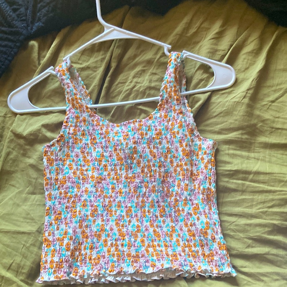 Colorful pastel womens medium crop top